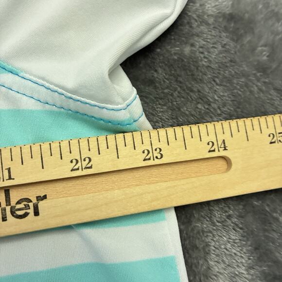 Vineyard Vines Performance Polo Shirt Mens Large Blue Stripes Preppy Rugby Golf - Picture 9 of 12